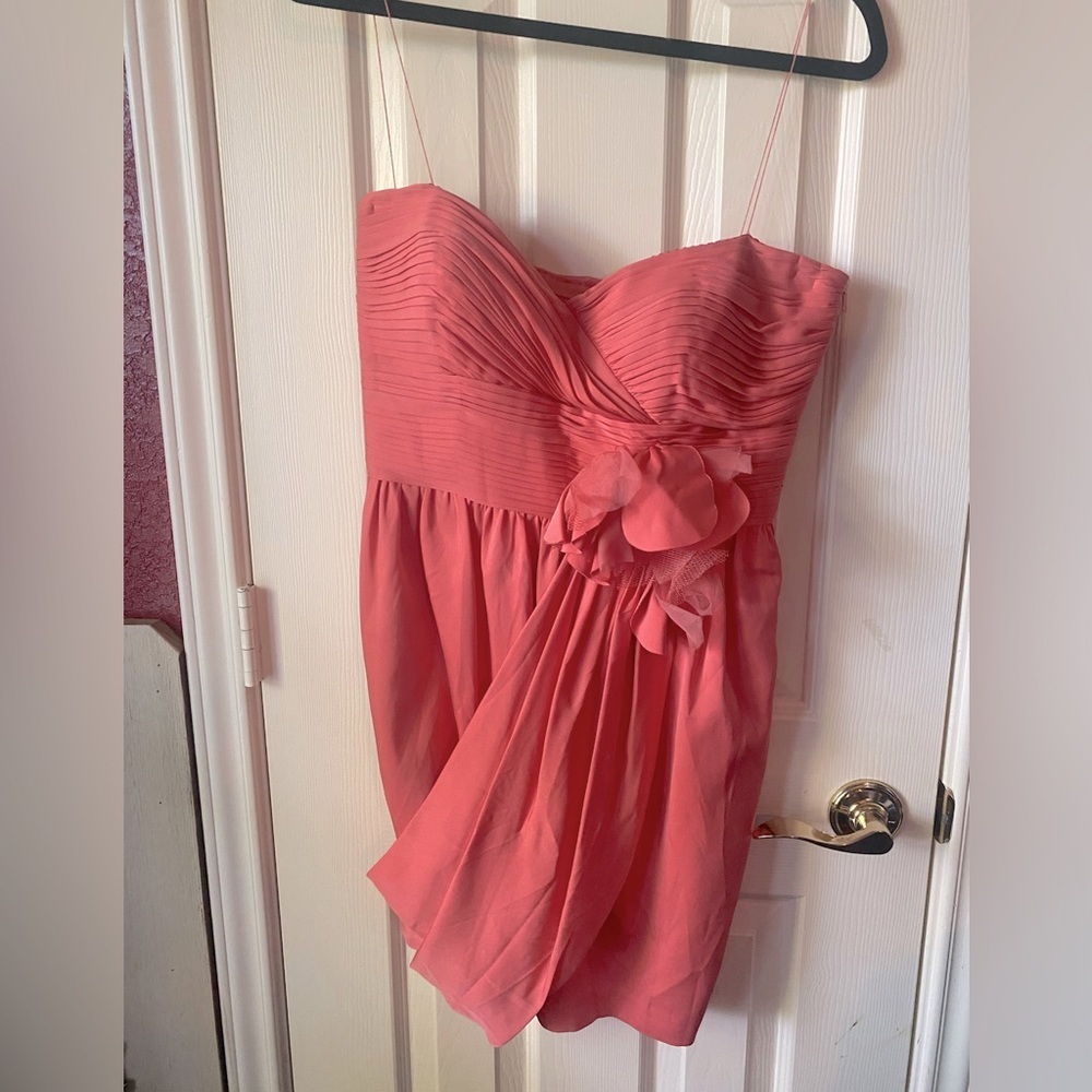 NWT Robert Rodriguez coral silk strapless dress. Size 4